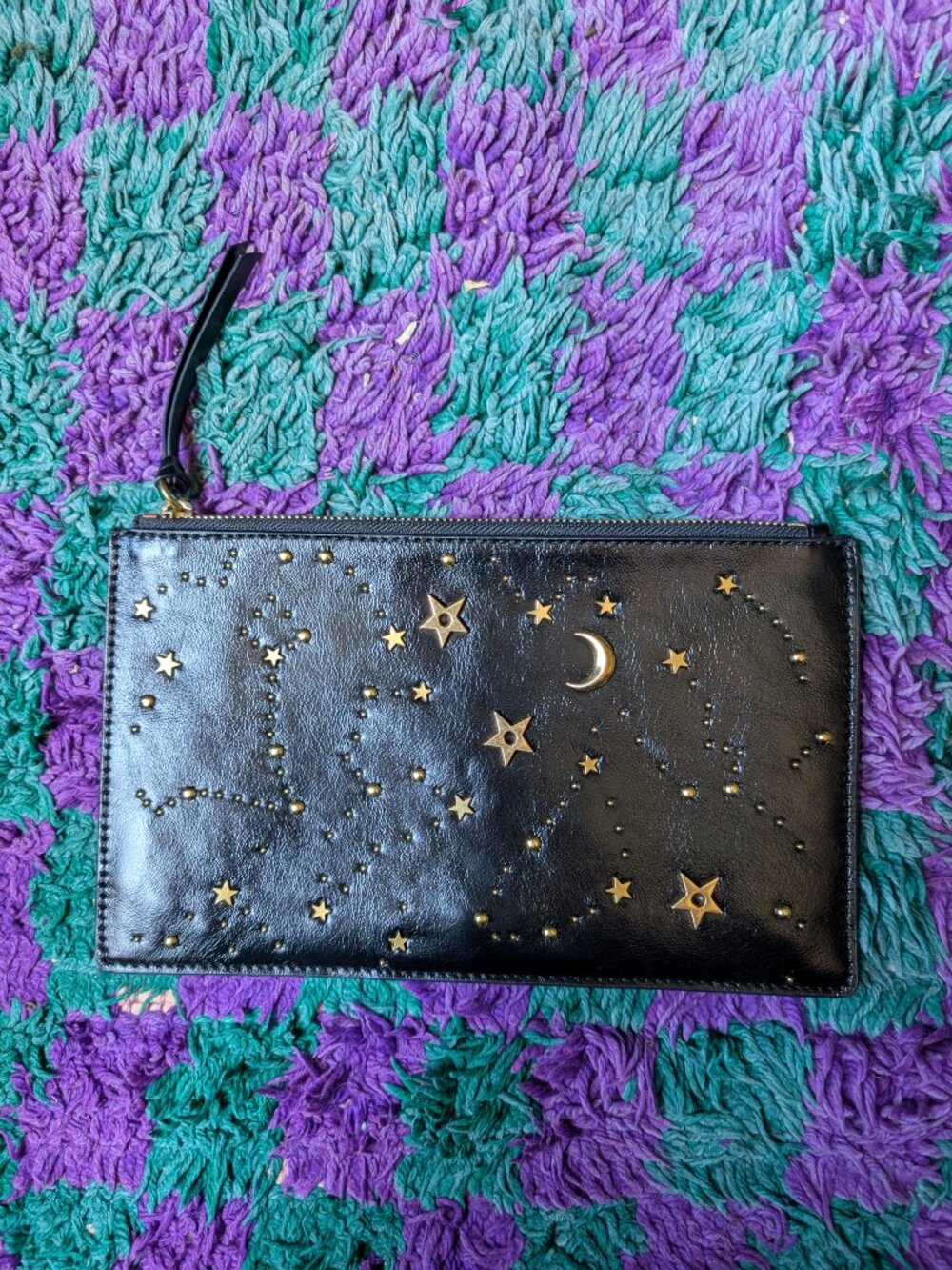 Rebecca Minkoff Large Celestial Studded Pouch In Black - Picture 2 of 3